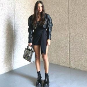 ZARA | High-Waisted Mini Skirt with Knot